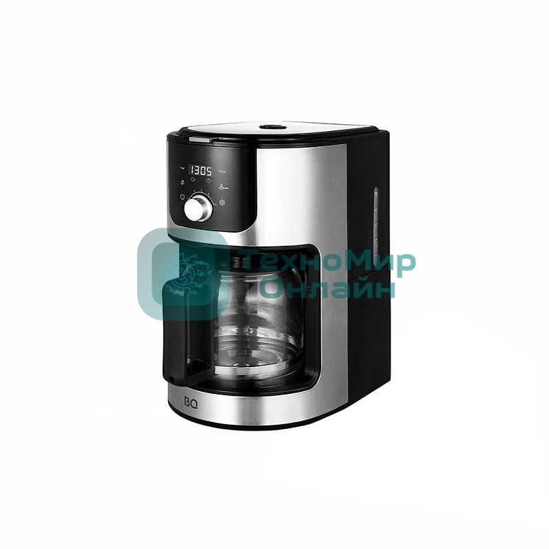 Кофеварка капельная со встроенной кофемолкой BQ CM1010 черный-стальной, исп. кофе - зерновой/молотый, 1.2 л, 1050 Вт.