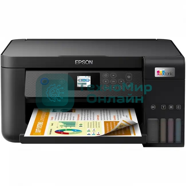 МФУ струйное Epson EcoTank L4260 (C11CJ63415), A4, цветной, печ. до 33 стр/мин. (ч/б) до 15 стр/мин. (цвет), 1440 x 5760 dpi (печать) 1200x2400dpi (скан.), USB, Wi-Fi