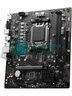 Материнская плата MSI PRO A620M-B, AM5, AMD A620, 2xDDR5, 4xSATA, 1xM.2 (PCIe 4.0 x4), 1xPCIe 4.0 x16, 1xPCIe 3.0 x1, 1xHDMI, 1xVGA, 1x2.5Gb LAN, 6xUSB-A 5Gbps, 6xUSB-A 2.0, 3x3.5 мм, 7.1, mATX