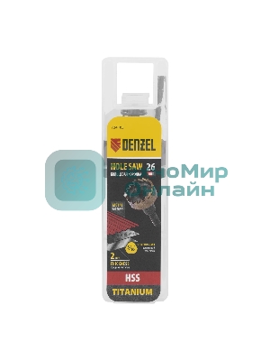 Коронка по металлу Denzel HSS, 26 мм, нитридтитановое покрытие