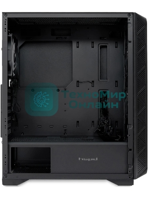 Компьютерный корпус HSPD M521, Mesh Mid Tower, черный, slide TG, 0.45 SPCC, 4x120мм ARGb ATX, mATX, mITX 160/330/184мм 2x2.5