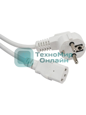 Шнур питания Lanmaster LAN-PP13/SHA-1.0-WH C13-Schuko проводник.:3x0.75мм2 1м 220В 10А белый
