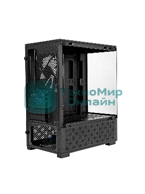Компьютерный корпус Minitower ExeGate i3 SEA LE-NPX600 (mATX, БП 600NPX, 1хUSB+1хUSB 3.0, HD аудио, черный, передняя и боковая панели - закаленное стекло)