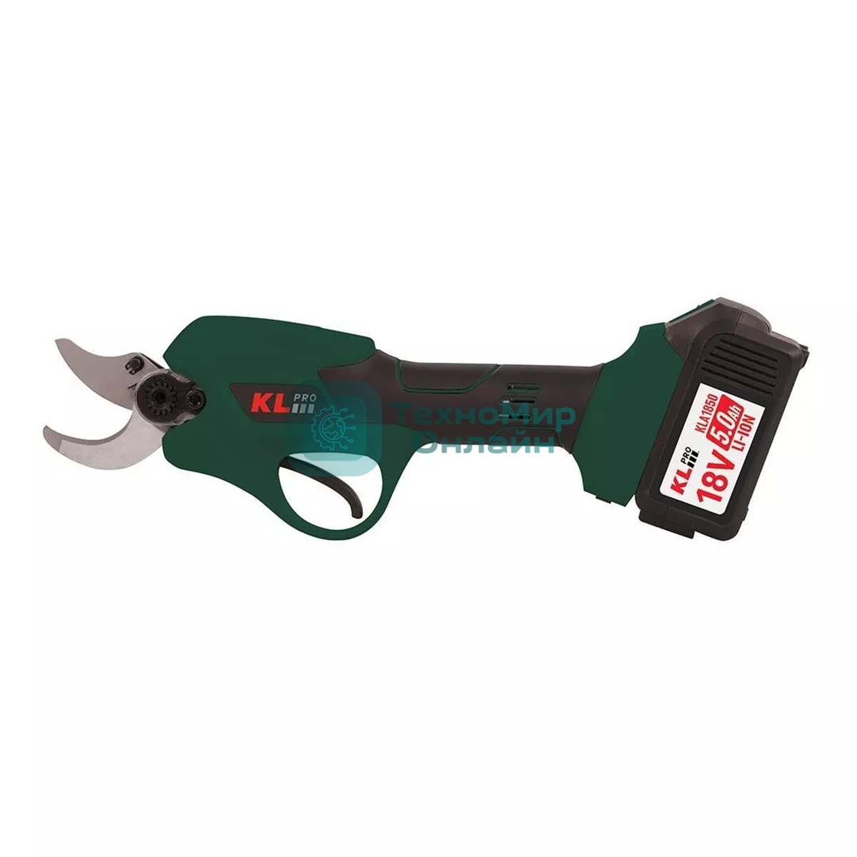 Профессиональный аккумуляторный секатор KLPRO KLBBM18B-50 (18В, Li-ion-2шт 5,0А·ч, ЗУ 4,5А)