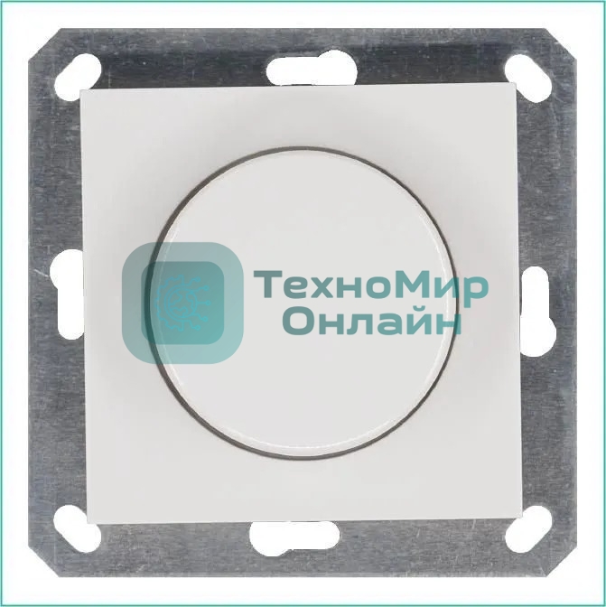 Светорегулятор Jasmart поворотно-нажимной (диммер) LED 30-400Вт 1gang 2way механизм бел. глянцевый