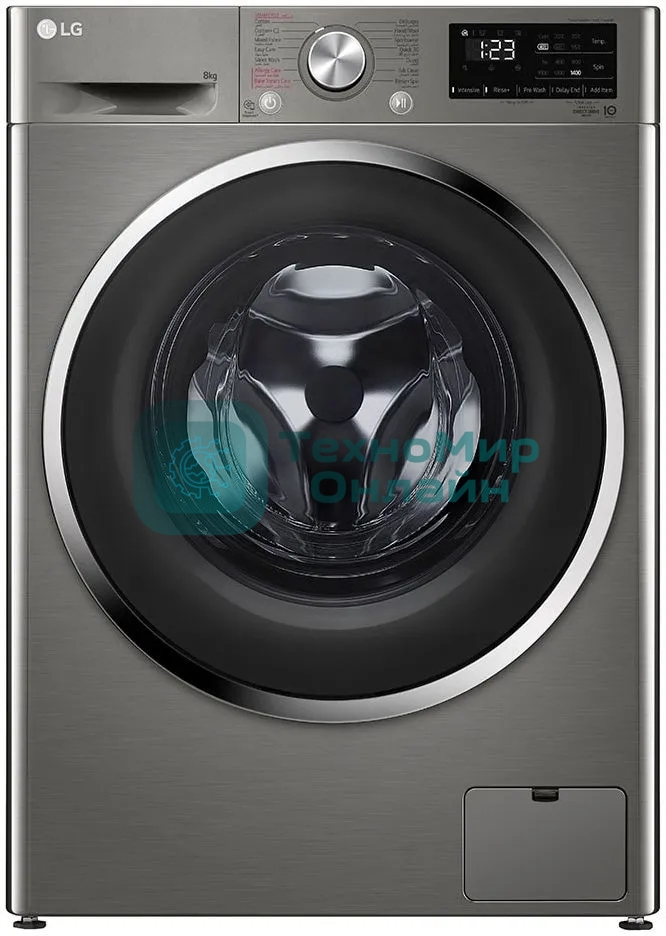 Стиральная машина LG F4R6VYGCP серебристый, загрузка фронтальная 8 кг, 1400 об/мин, класс A