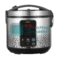 Мультиварка Centek CT-1499 черный/сталь, 900 Вт, 5.0 л, 25 программ, мультиповар, антиприг. покрытие