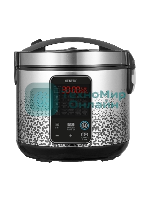 Мультиварка Centek CT-1499 черный/сталь, 900 Вт, 5.0 л, 25 программ, мультиповар, антиприг. покрытие