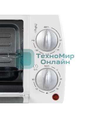 Мини-печь Galaxy Line GL 2626, белый, 10 л, 1000 Вт, таймер на 60 минут, индикатор работы, автоотключение