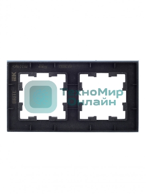 Рамка 2-местная IEK BRITE РУ-2-2-БрСе стекло серый