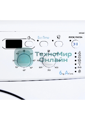 Стиральная машина Indesit IWSD 6105 B (CIS).L белая, загрузка фронтальная 6кг, 1000 об/мин., класс: A