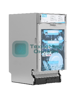 Встраиваемая посудомоечная машина Korting KDI 45570, нержавеющая сталь, 44.8 см, 10 компл., 47 дБ, класс A++