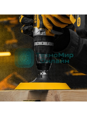 Тарелка опорная Denzel для дрели и УШМ с липучкой, 150 мм, мягкая, с адаптером c М14 на d8