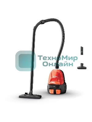 Пылесос Tefal MICRO SPACE CYCLONIC TW3235EA оранжевый/черный, 350/1600 Вт, уборка сухая, пылесборник контейнер 1 л