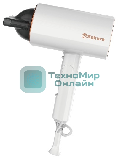 Фен SAKURA SA-4043W белый, 2000 Вт, компактный