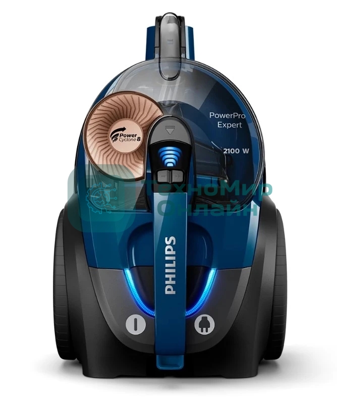Пылесос Philips FC9733/01 синий/черный, 470/2100 Вт, уборка сухая, пылесборник контейнер, 2 л
