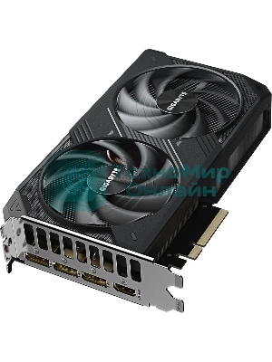 Видеокарта Gigabyte GeForce RTX 5060 Ti Windforce OC, NVIDIA RTX 5060 Ti, 8 ГБ GDDR7, 128 бит, PCI-e 5.0, 1xHDMI, 3xDP, 2587 МГц