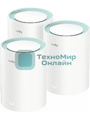 Бесшовный Mesh роутер Cudy M1500 (M1500(3-PACK)) AX1500 10/100/1000BASE-TX (упак.:3шт)