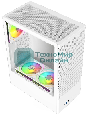 Компьютерный корпус ACD Citadel 108W ATX, Type-C + 2XUSB ports + HD audio combo, Mesh, TG, белый