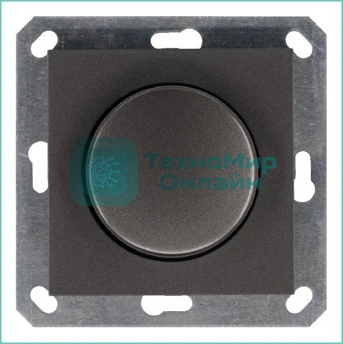 Светорегулятор Jasmart поворотно-нажимной (диммер) LED 30-400Вт 1gang 2way механизм мокко