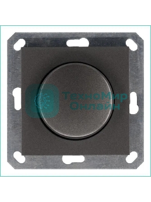 Светорегулятор Jasmart поворотно-нажимной (диммер) LED 30-400Вт 1gang 2way механизм мокко