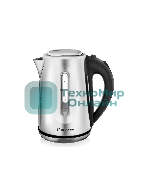 Чайник электрический BRAYER BR1014, 2200 Вт, 1.7 л, нержав.сталь, индикат. уровн. воды, автоотключ