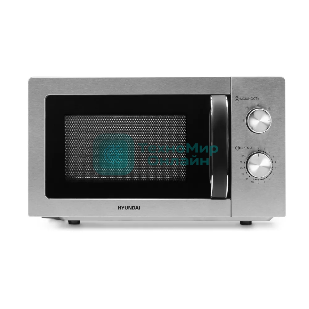 Микроволновая печь Hyundai HYM-M2013 нержавеющая сталь/черный, 20 л, 700 Вт, переключатели - электронный поворотный механизм