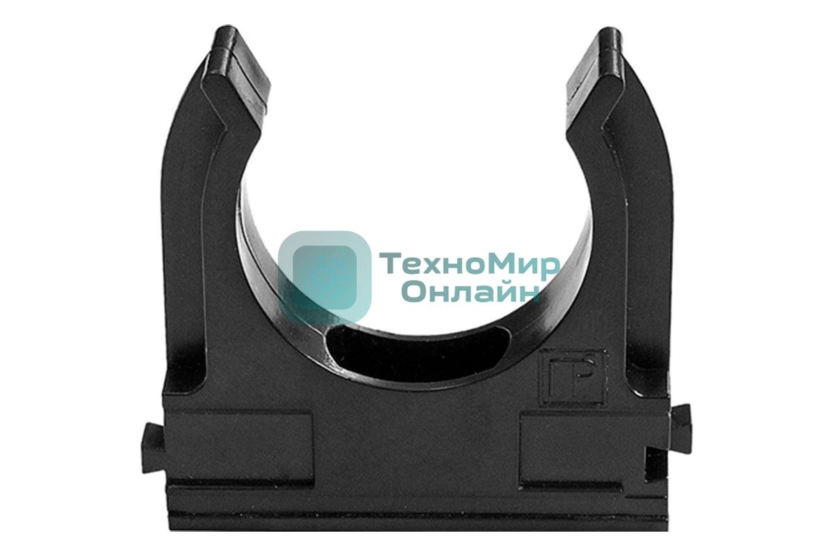 Крепеж-клипса для труб Полистирол черная д25 (100 шт/1000 шт уп/кор) Промрукав