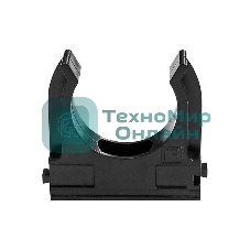 Крепеж-клипса для труб Полистирол черная д25 (100 шт/1000 шт уп/кор) Промрукав