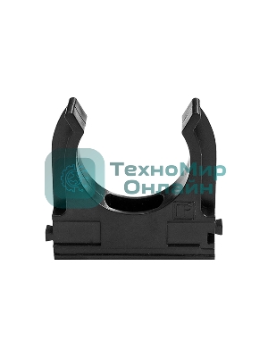 Крепеж-клипса для труб Полистирол черная д25 (100 шт/1000 шт уп/кор) Промрукав