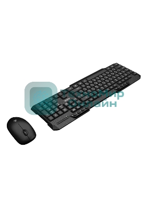 Комплект клавиатура и мышь ABR KW807 черный, интерфейс USB, беспроводной, 2.4G, RU/EN