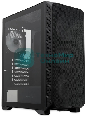 Компьютерный корпус HSPD M521, Mesh Mid Tower, черный, slide TG, 0.45 SPCC, 4x120мм ARGb ATX, mATX, mITX 160/330/184мм 2x2.5