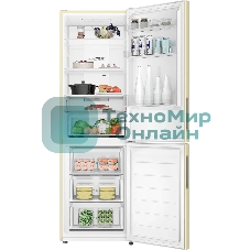 Холодильник Haier CEF536CCG бежевый двухкамерный 240/105 л морозилка снизу, No Frost