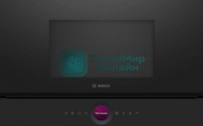 Встраиваемая микроволновая печь Bosch BEL7321B1 900Вт, 5 режимов, кварцевый гриль,инвертер, 21 л, черный, петли слева