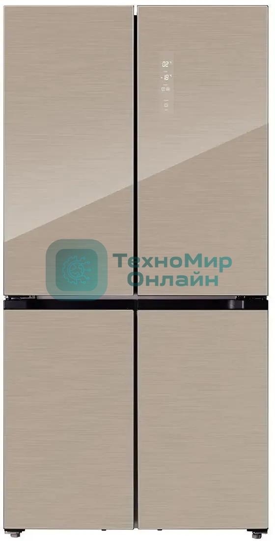 Холодильник LEX LCD505GIGID золотистый трехкамерный 321/144л морозилка снизу, No Frost, Side by Side