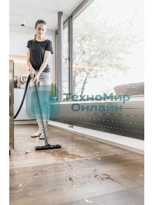 Хозяйственный пылесос Karcher WD 2 Plus V-12/6/18/C желтый, 1000 Вт, уборка сухая/влажная, пылесборник мешок/контейнер, 12 л