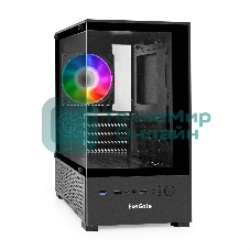 Компьютерный корпус Minitower ExeGate i3 SEA LE-NPX600 (mATX, БП 600NPX, 1хUSB+1хUSB 3.0, HD аудио, черный, передняя и боковая панели - закаленное стекло)