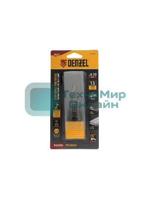 Сверло ступенчатое Denzel 6-8-10-12-14-16-18-20-22-24-26-28-30 мм, Р6М5К5, 6-гр. хвостовик