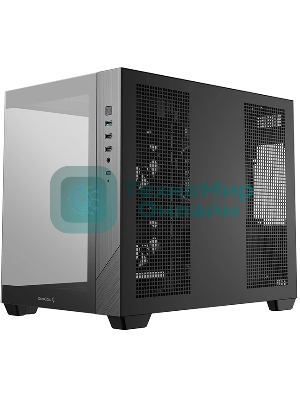 Компьютерный корпус Deepcool CG330 3F без БП, боковое окно (панорама), 3x120мм ARGB PWM вентилятора, черный, mATX