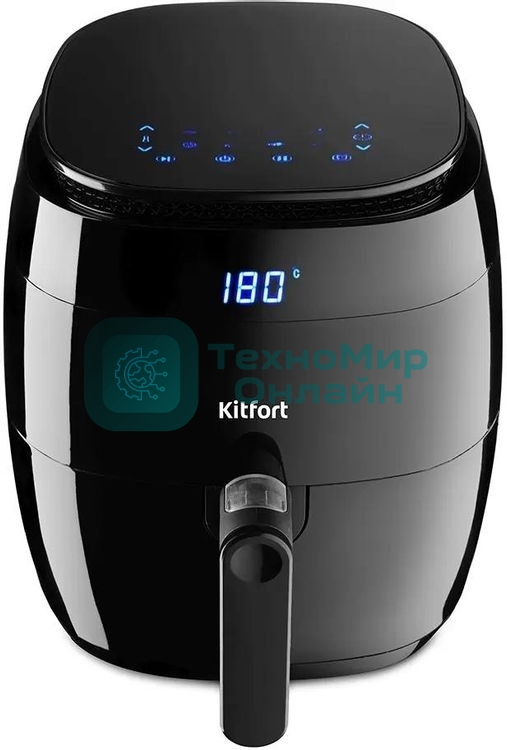 Аэрогриль Kitfort КТ-2202 черный, 1500 Вт, 3.2 л, механическое управление, 8 программ