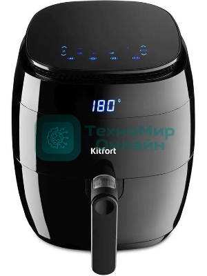 Аэрогриль Kitfort КТ-2202 черный, 1500 Вт, 3.2 л, механическое управление, 8 программ