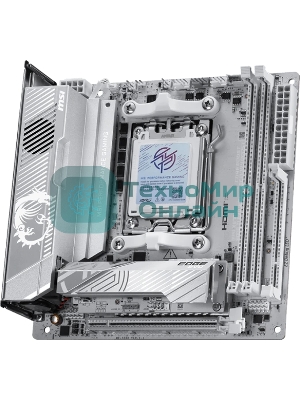 Материнская плата MSI MPG X870I EDGE TI EVO WIFI, AM5, AMD X870, 2xDDR5 (до 128 ГБ), 2xSATA, 3xM.2 (1xPCIe 5.0, 2xPCIe 4.0), 1xPCIe 5.0 x16, 1xHDMI, 1x5Gb LAN, Wi-Fi 7, Bluetooth 5.4, 2xUSB-C 40Gbps (USB4), 1xUSB-C 10Gbps, 5xUSB-A 10Gbps, 3x3.5 мм + S/PDIF оптический, 7.1, белый/серебристый, Mini-ITX