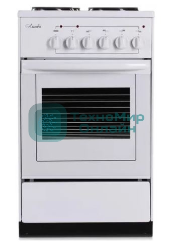 Плита электрическая Лысьва ЭП 401 СТ белый, конфорок 4 электрических, духовка 57 л, 50 см x 84 см x 60 см