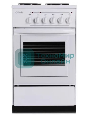 Плита электрическая Лысьва ЭП 401 СТ белый, конфорок 4 электрических, духовка 57 л, 50 см x 84 см x 60 см