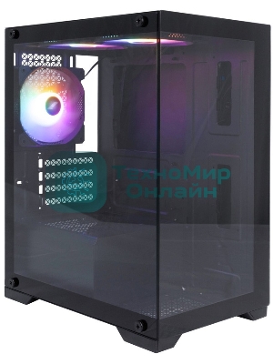 Компьютерный корпус 1STPLAYER MIKU Mi2 черный mATX 3x120мм LED fans Mi2-BK-3F1