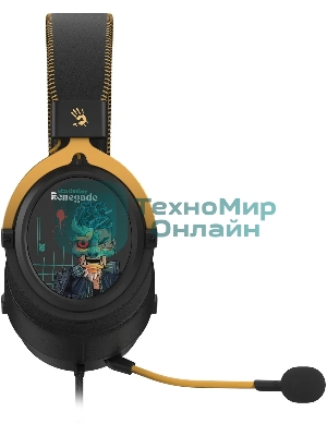 Гарнитура Bloody M595 Renegade чёрный, проводная, съёмный микрофон, подсветка