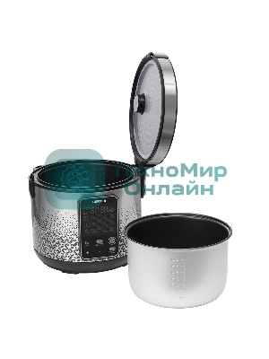 Мультиварка Centek CT-1499 черный/сталь, 900 Вт, 5.0 л, 25 программ, мультиповар, антиприг. покрытие