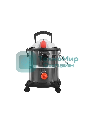 Строительный пылесос Ресанта ПС-1500/20 серебристый, 1500 Вт, уборка сухая/влажная/выдув, пылесборник мешок/контейнер, 20 л