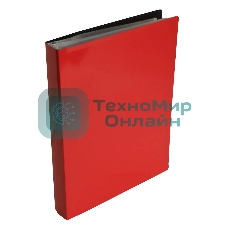 Папка с 100 прозрачными вкладками Бюрократ DeLuxe DLVBOX100RED A4, пластик, 0.7мм, красный в коробе