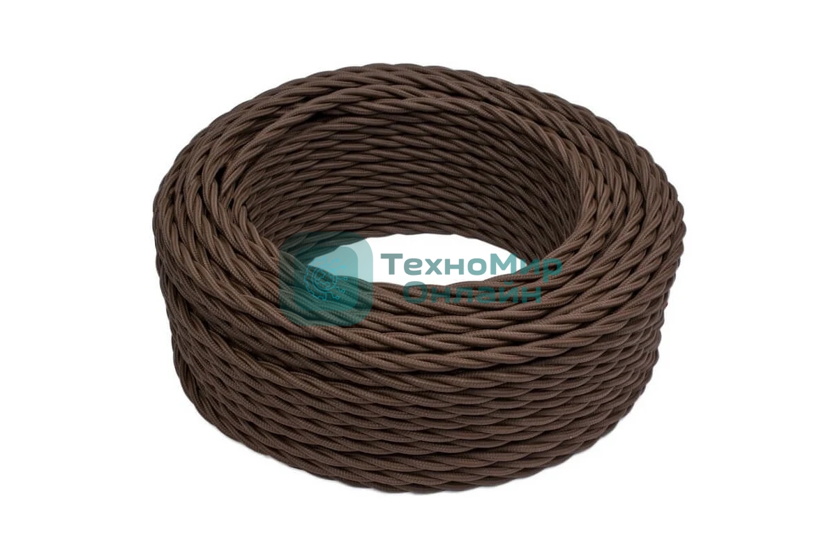 Провод ретро Bironi B1-424-72-150 2х1.5 матовый коричневый (уп. 150 м).